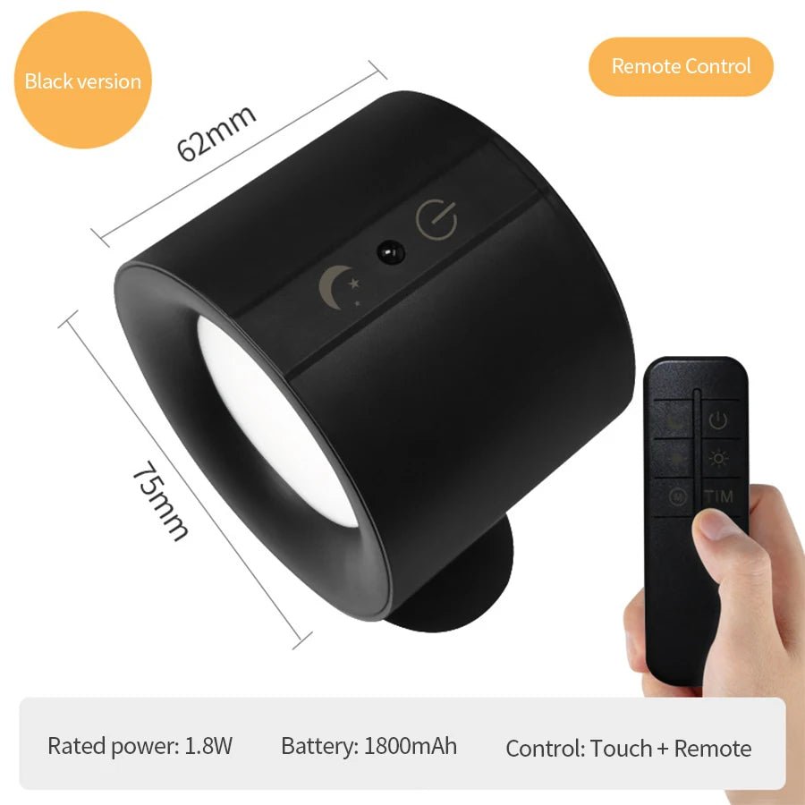 LED Wall Light Dual-Head Touch & Remote USB-C Rechargeable