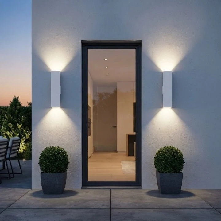 LED Wall Light Dual Up & Down Weather-Resistant Aluminum