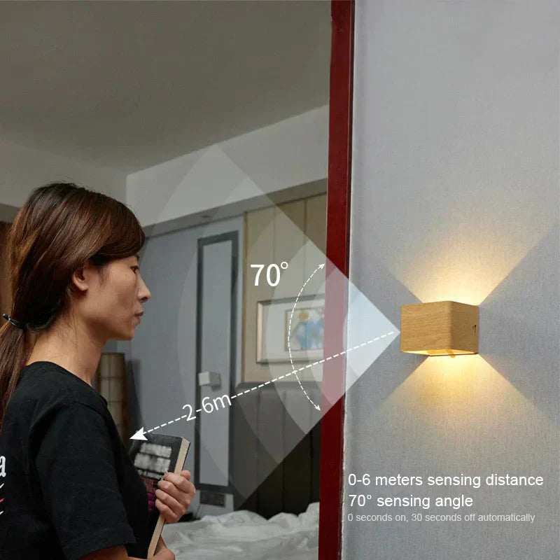 LED Wall Light Motion-Activated USB Rechargeable Warm White