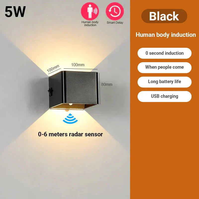 LED Wall Light Motion-Activated USB Rechargeable Warm White