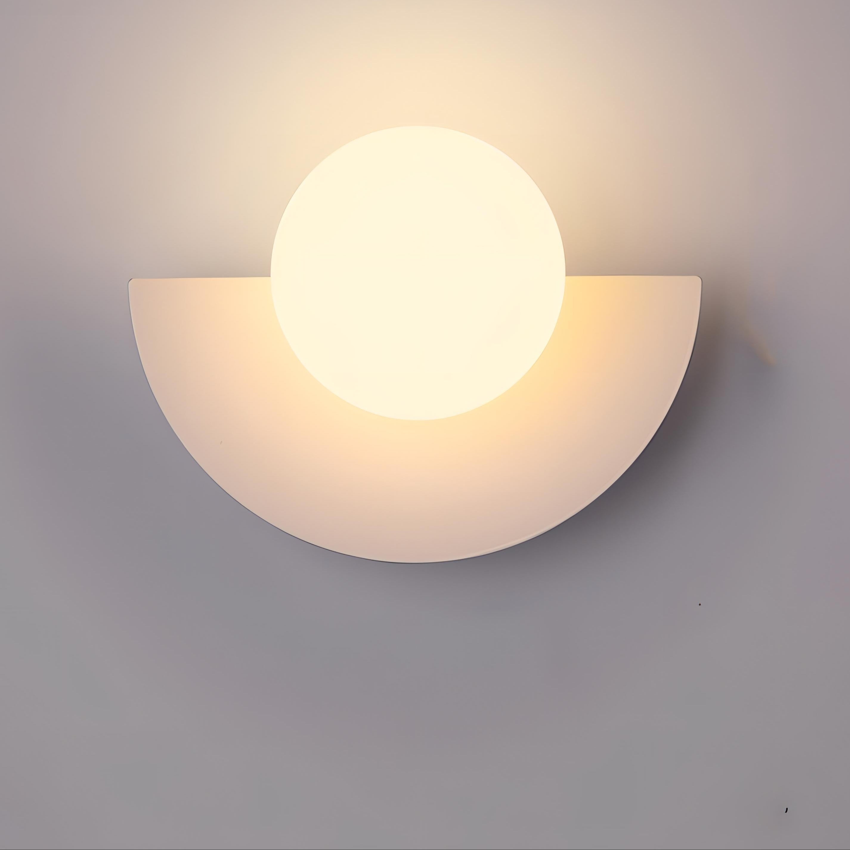 LED Wall Light Semicircle Metal Warm & Cool White