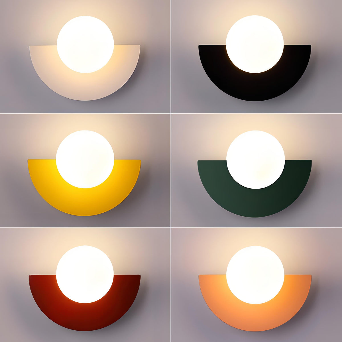 LED Wall Light Semicircle Metal Warm & Cool White