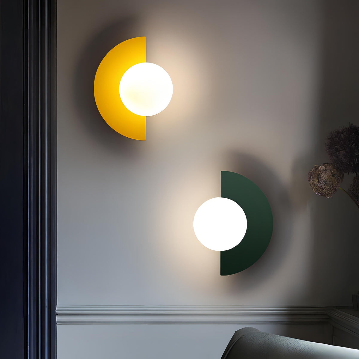 LED Wall Light Semicircle Metal Warm & Cool White