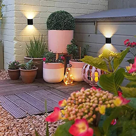 LED Wall Light Solar-Powered Warm White 2-Pack