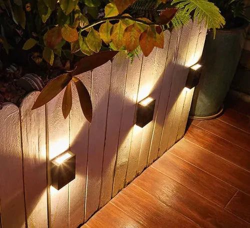 LED Wall Light Solar-Powered Warm White 2-Pack