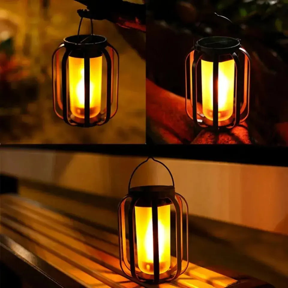 Lantern Solar-Powered USB-C Rechargeable Flickering Flame