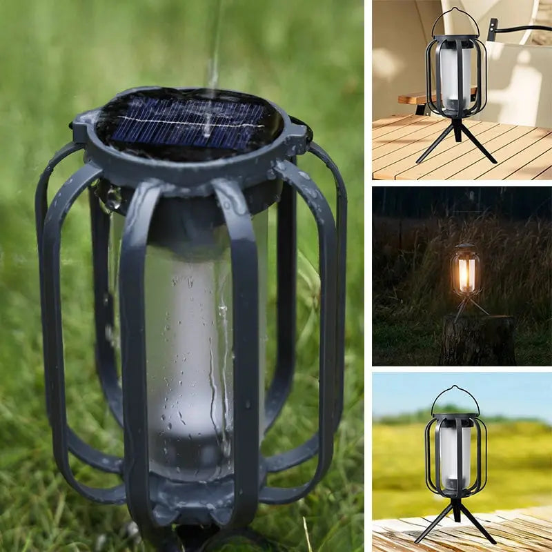 Lantern Solar-Powered USB-C Rechargeable Flickering Flame