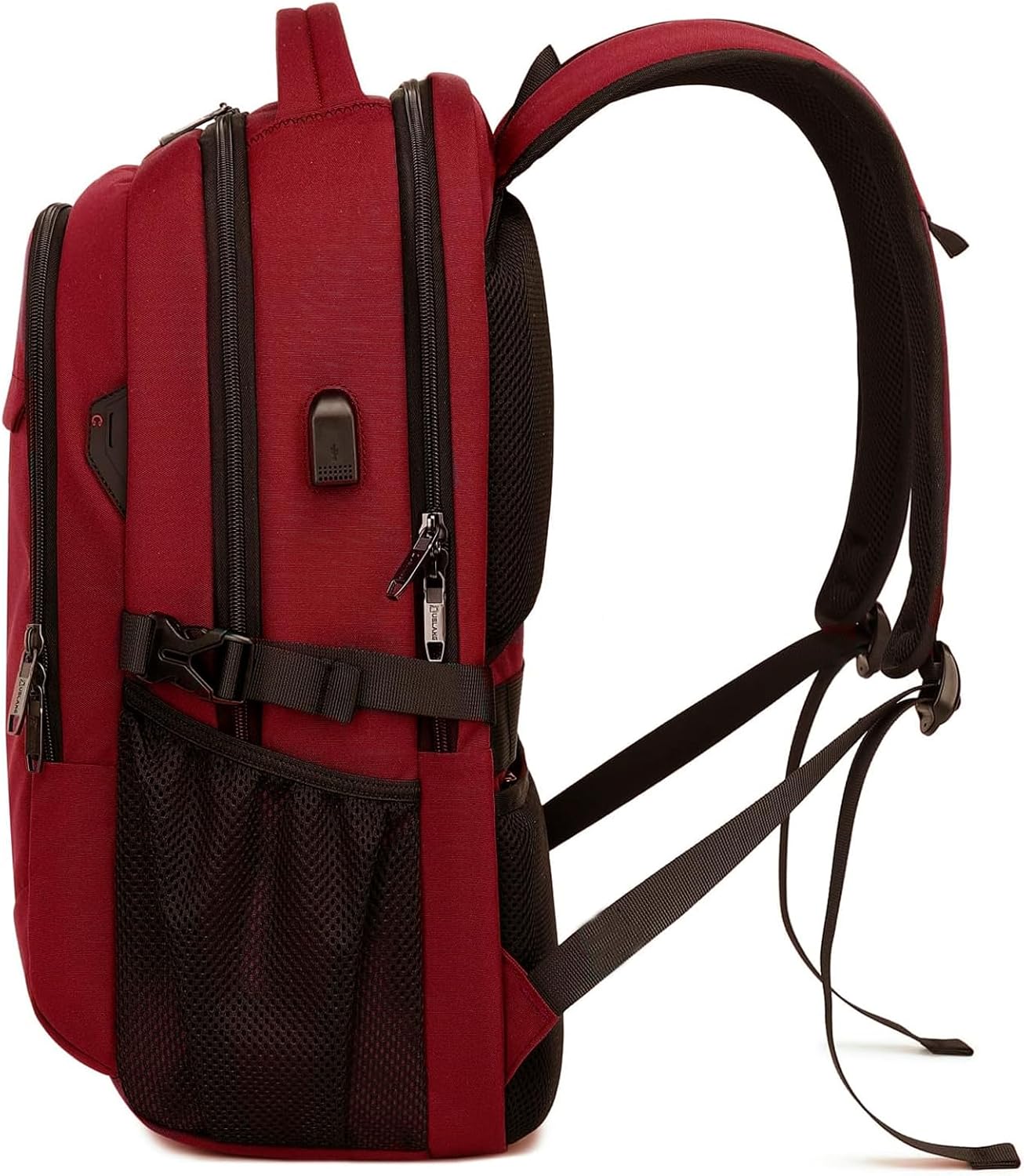 Laptop Backpack Hidden Anti-Theft Pocket Built-In USB Water-Resistant Polyester
