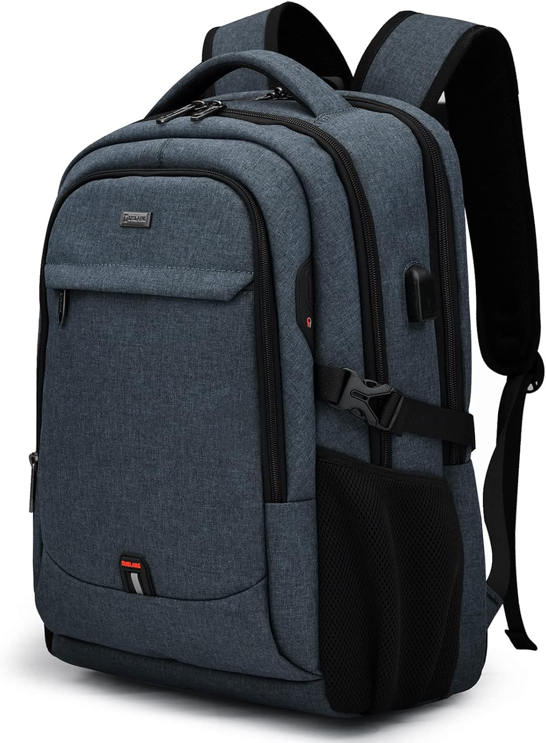 Laptop Backpack Hidden Anti-Theft Pocket Built-In USB Water-Resistant Polyester