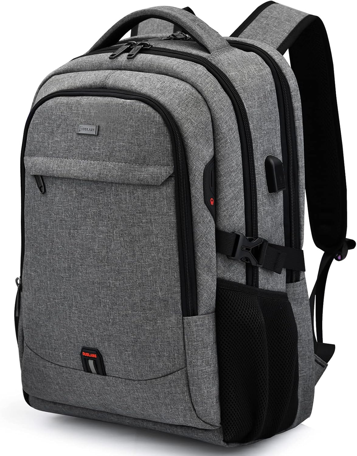 Laptop Backpack Hidden Anti-Theft Pocket Built-In USB Water-Resistant Polyester