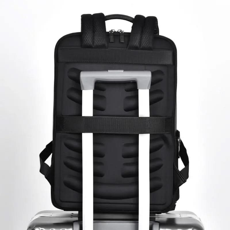 Laptop Backpack PU Leather USB Charging 15.6-Inch