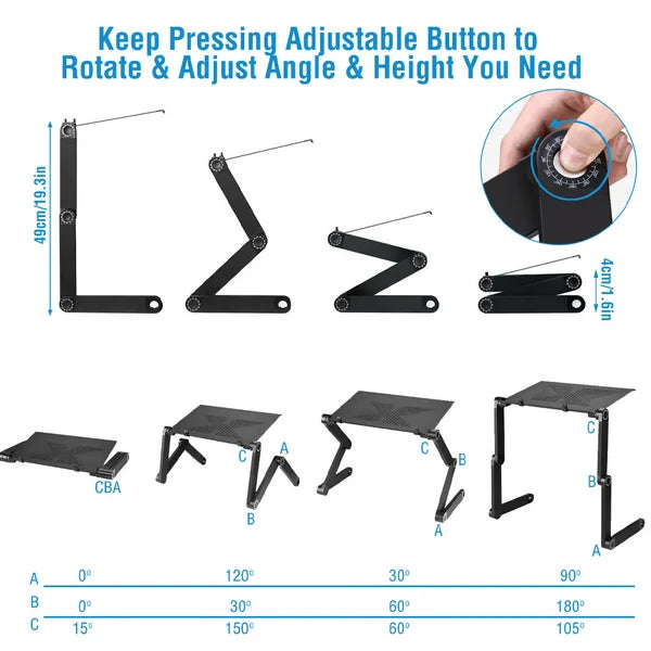 Laptop Stand Ventilated Aluminum Height & Angle Adjustable