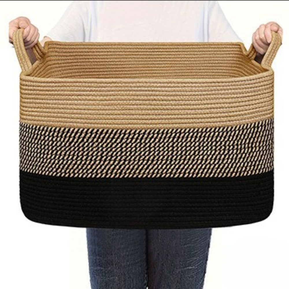 Large Storage Basket Foldable Washable Polyester 55 Liter Capacity