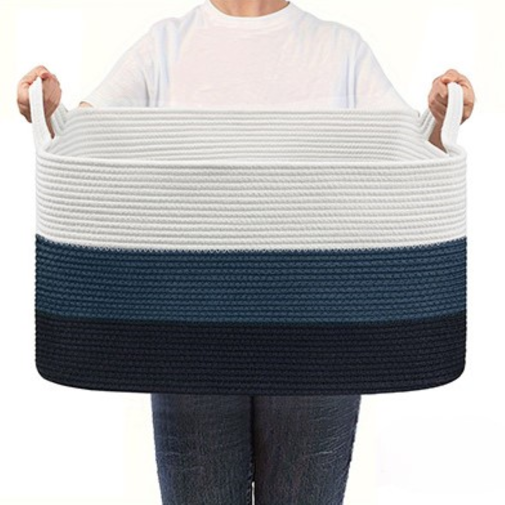 Large Storage Basket Foldable Washable Polyester 55 Liter Capacity