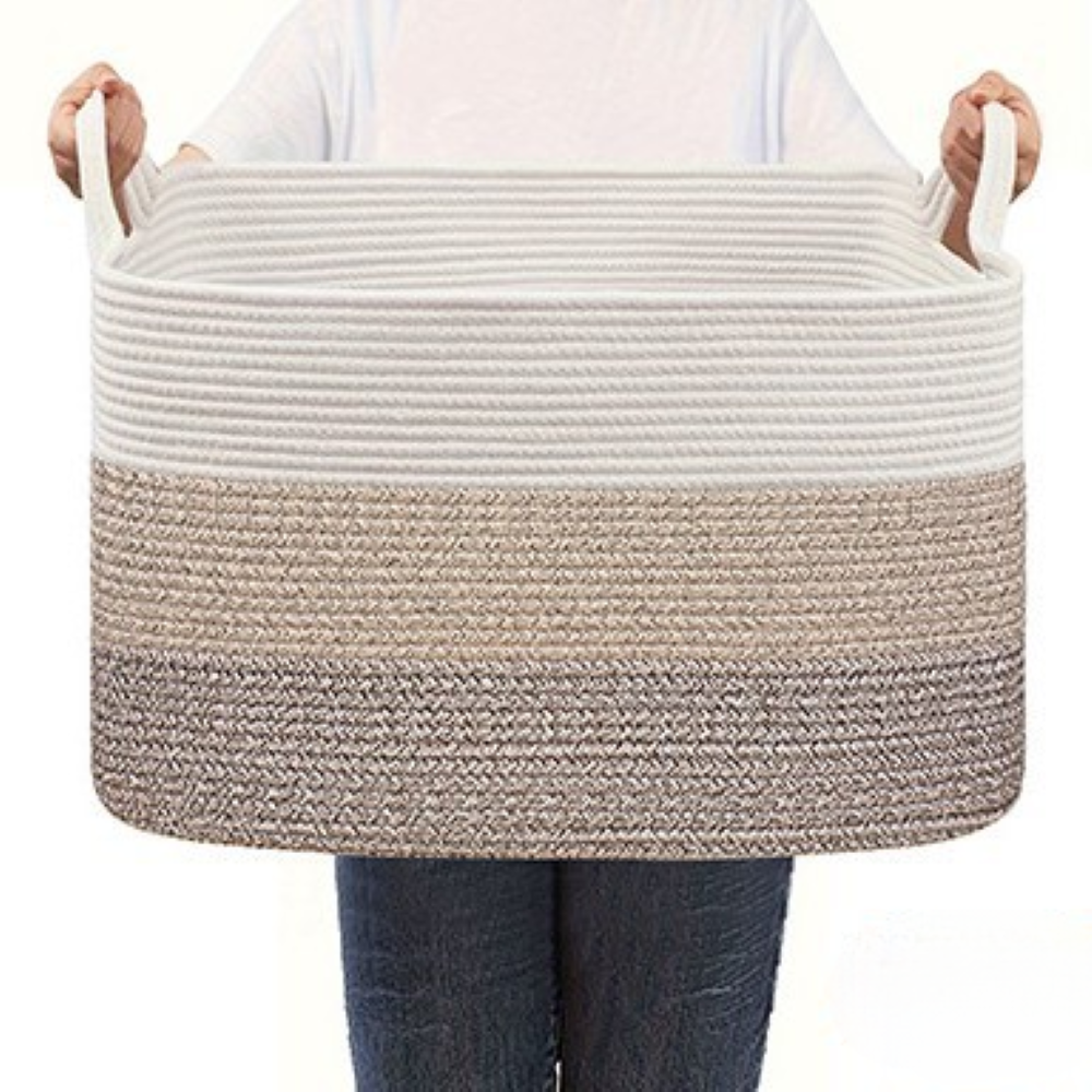 Large Storage Basket Foldable Washable Polyester 55 Liter Capacity