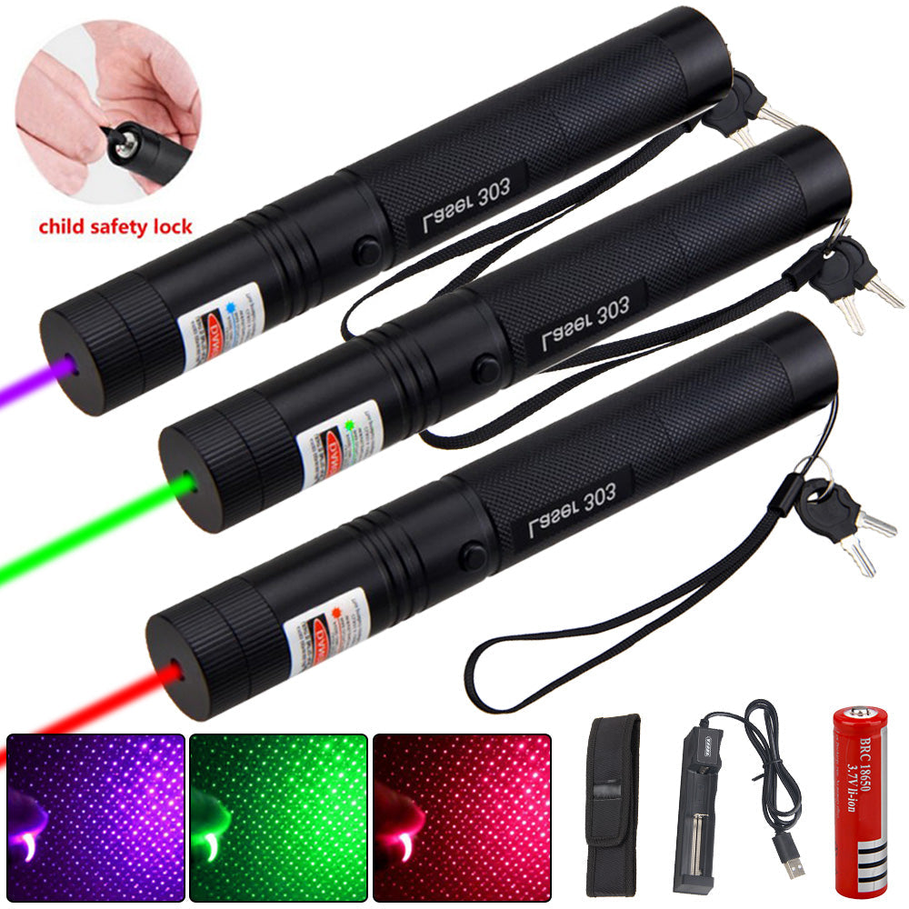 Laser Pointer Adjustable Focus Long Range USB Rechargeable