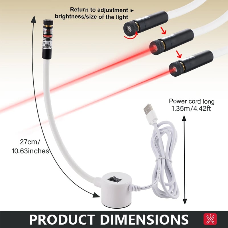 Laser Sewing Guide Magnetic Base 360-Degree Gooseneck Three Heads