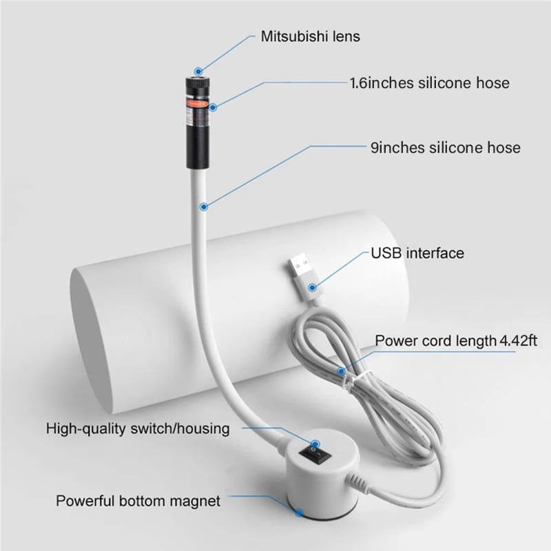 Laser Sewing Guide Magnetic Base 360-Degree Gooseneck Three Heads