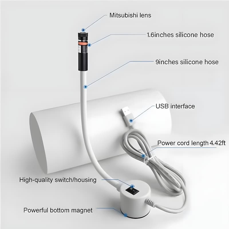 Laser Sewing Guide Magnetic Base & Flexible Silicone Arm USB-Powered