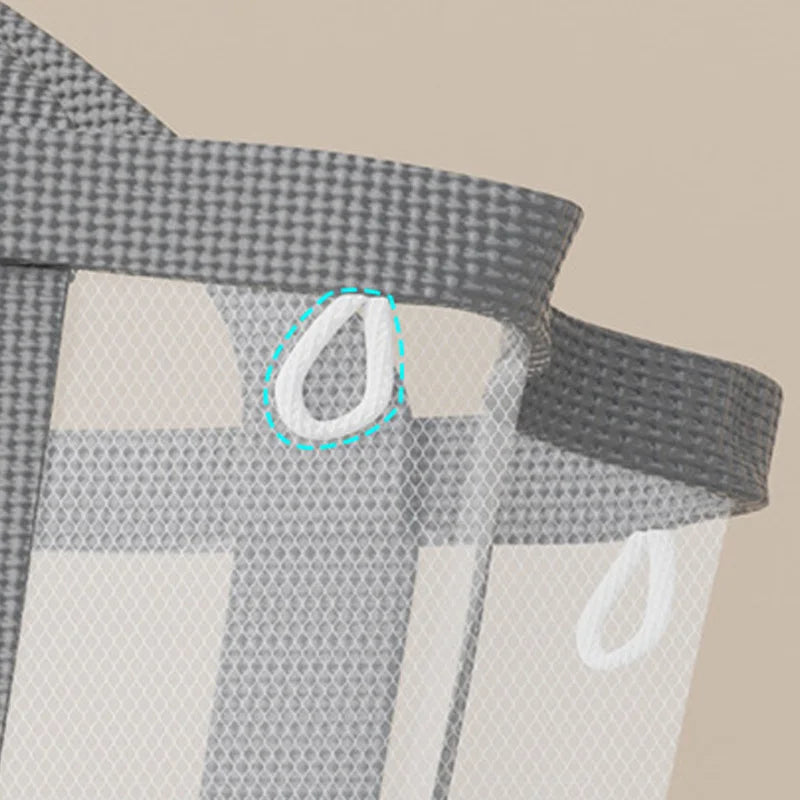Laundry Basket Foldable Breathable Mesh With Sturdy Handles