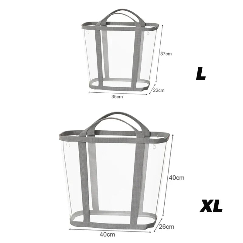 Laundry Basket Foldable Breathable Mesh With Sturdy Handles