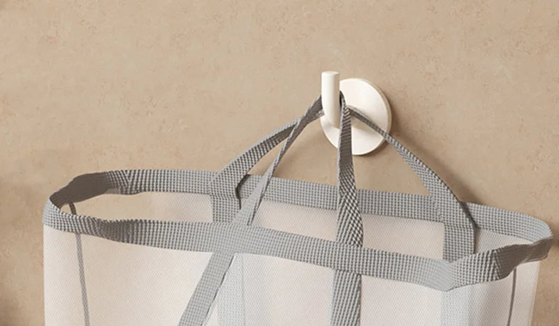 Laundry Basket Foldable Breathable Mesh With Sturdy Handles