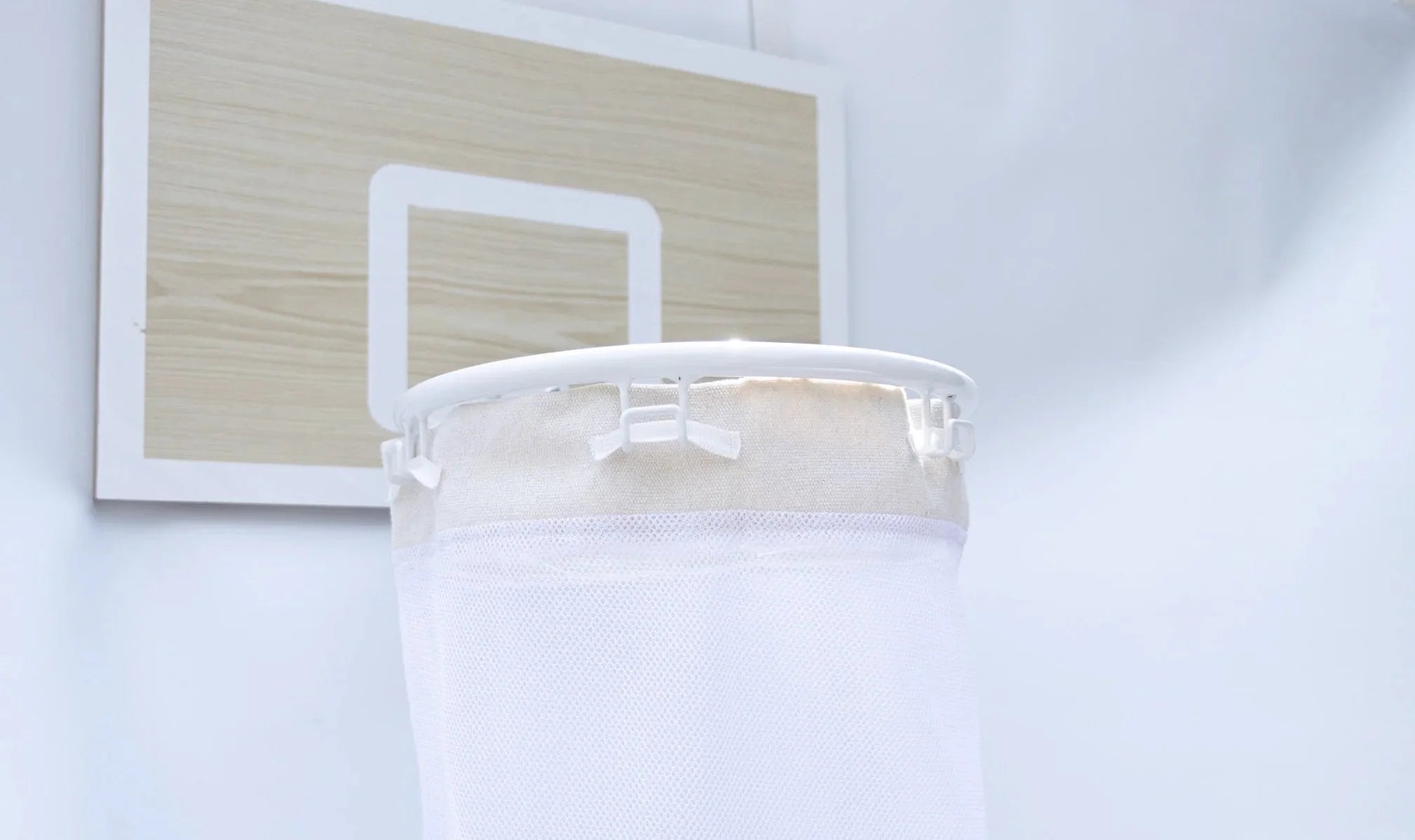 Laundry Basket Over-the-Door Basketball Hoop Foldable Mesh