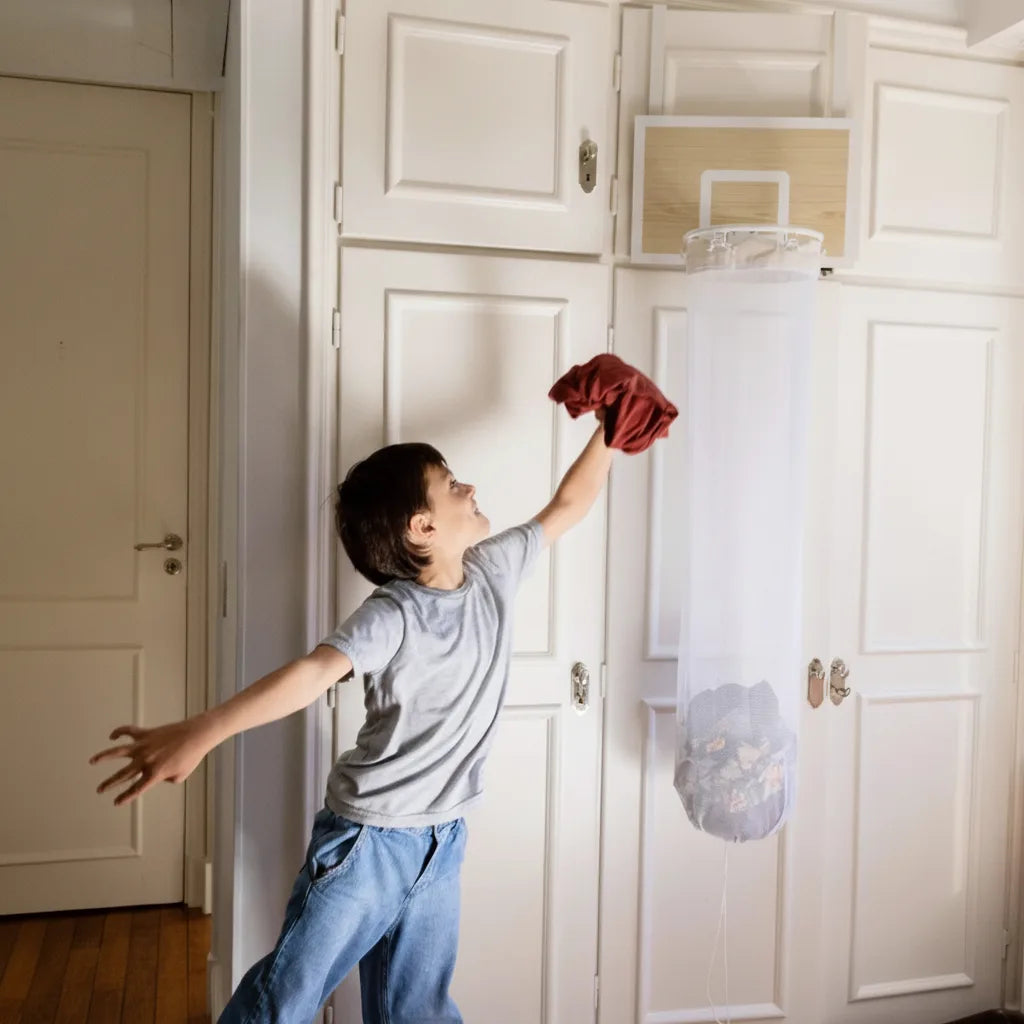 Laundry Basket Over-the-Door Basketball Hoop Foldable Mesh