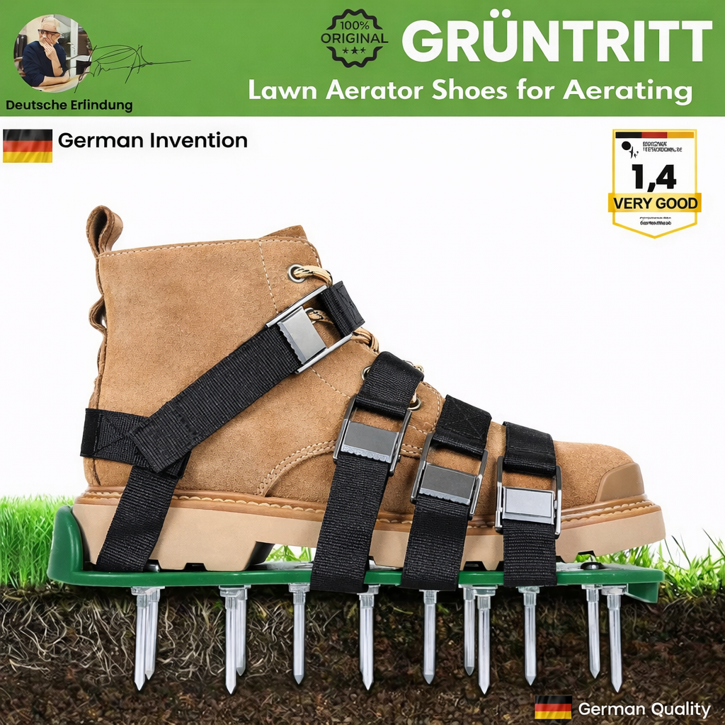 Lawn Aerator Shoes Adjustable Straps & Metal Spikes