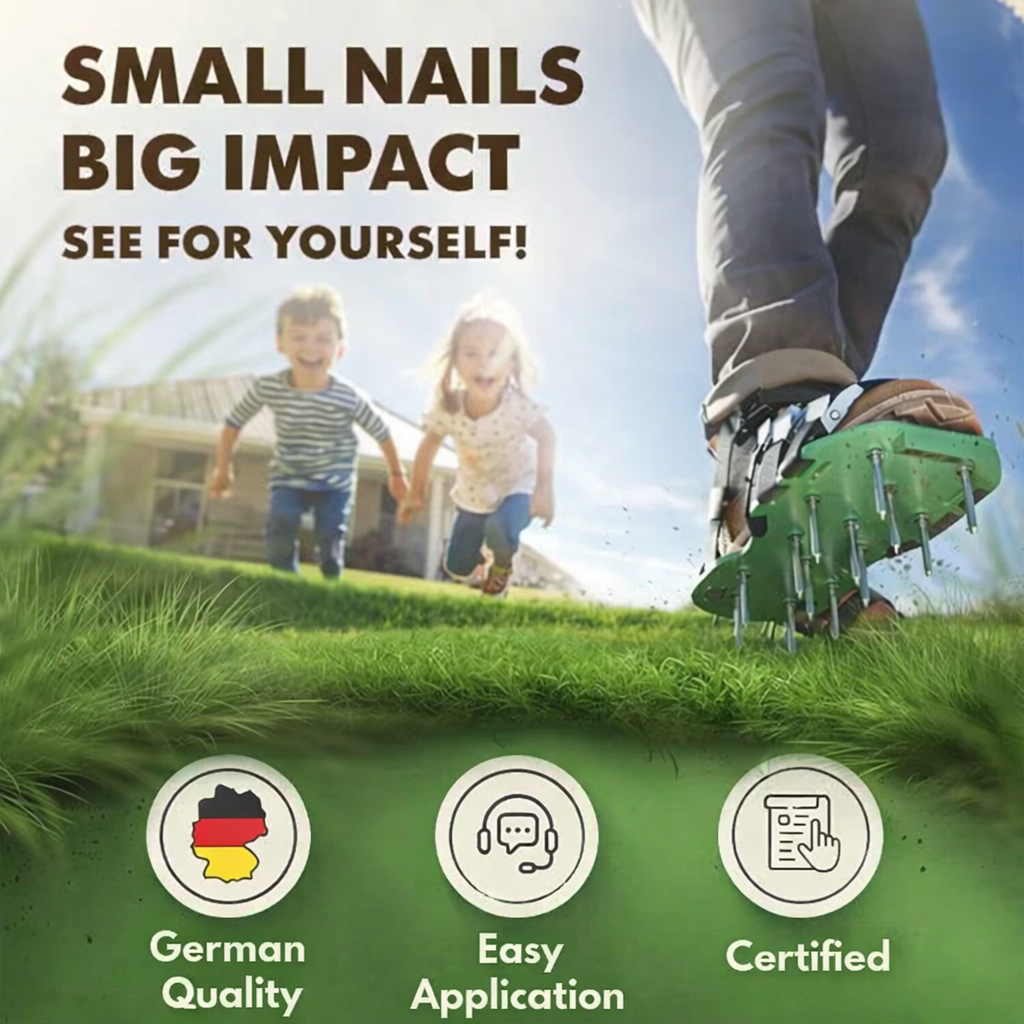 Lawn Aerator Shoes Adjustable Straps & Metal Spikes