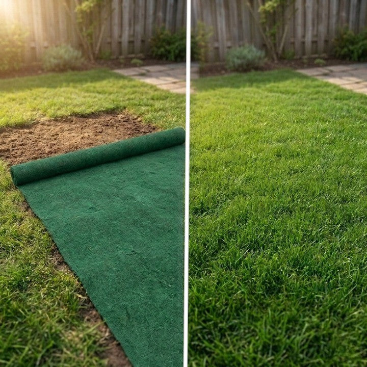 Lawn Seed Mat Pre-Seeded & Biodegradable Set of 2