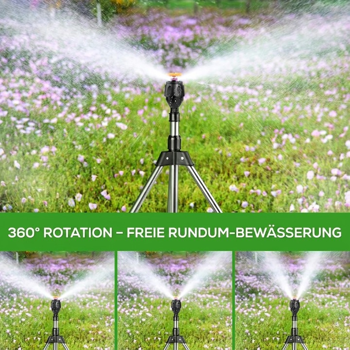 Lawn Sprinkler 360° Rotating Stainless Steel Tripod Adjustable Height