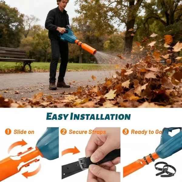Leaf Blower Attachment Venturi Booster Tool-Free 2-4 Inch Fit