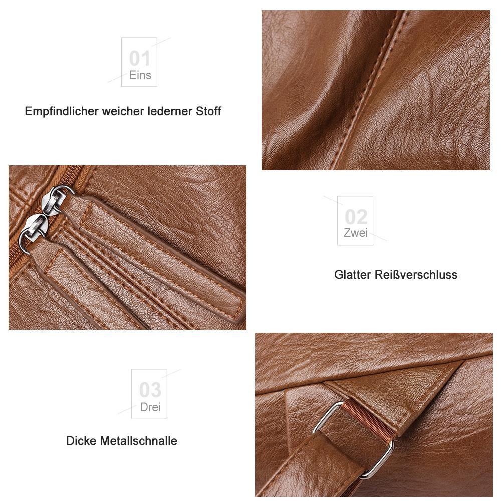 Leather Backpack Convertible Waterproof Multiple Pockets