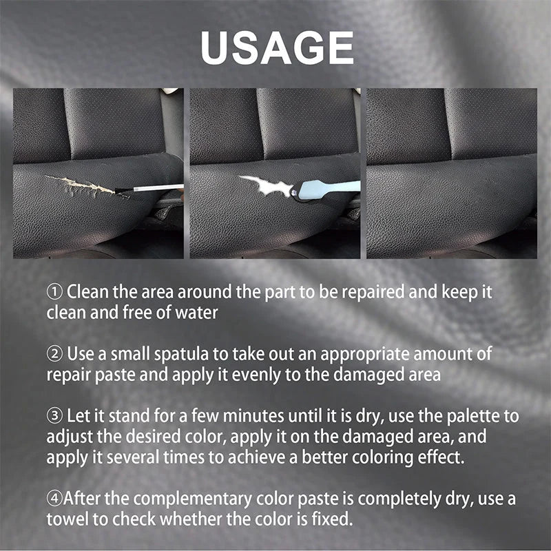 Leather Repair Kit 6-Color Waterproof & Fast-Drying