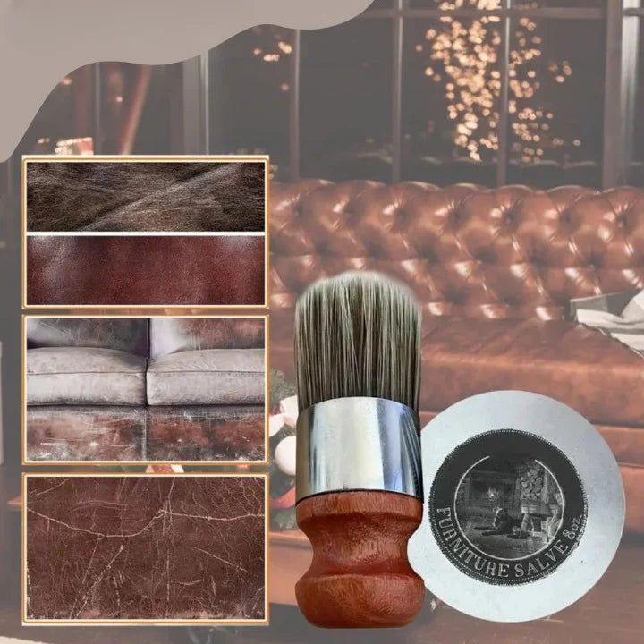 Leather & Wood Conditioner Natural Beeswax With Brush
