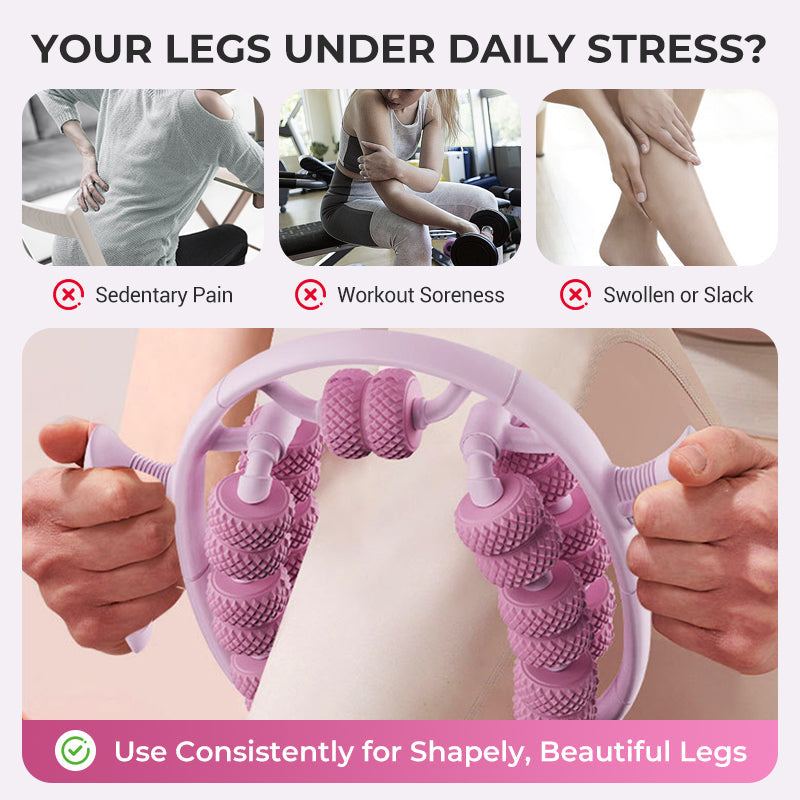 Leg Massage Roller Ergonomic Nodule EVA Foam Non-Slip Handles