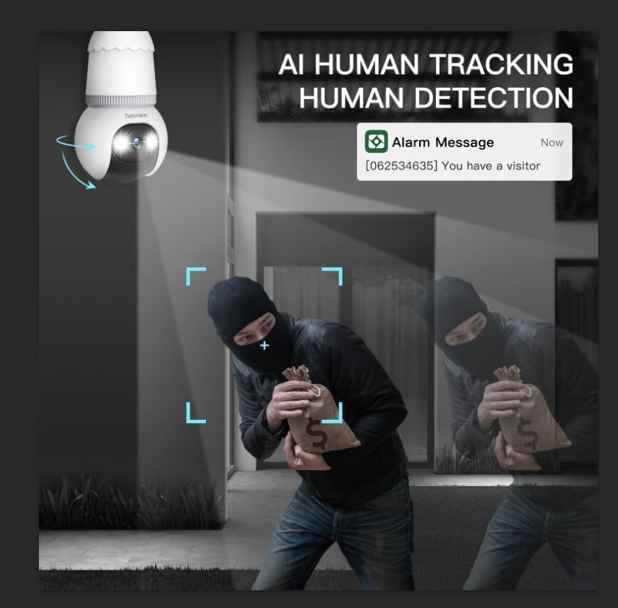 Light Bulb Security Camera 4MP Dual-Band Wi-Fi Night Vision