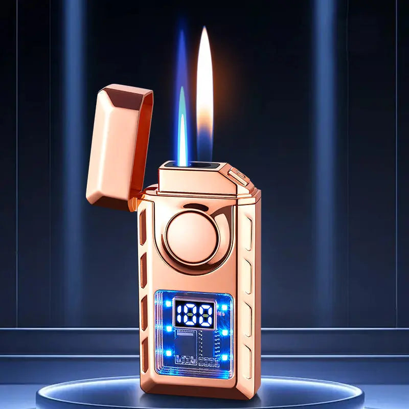 Lighter Double Flame Open & Blue USB-C LED Display