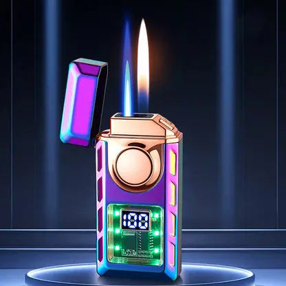 Lighter Double Flame Open & Blue USB-C LED Display