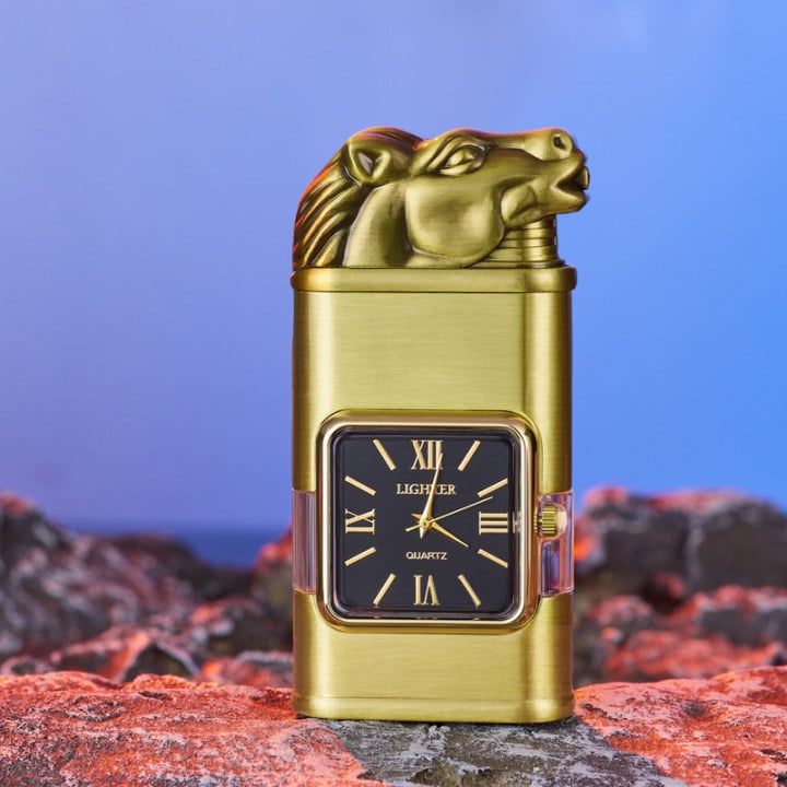 Lighter Dual Flame Adjustable Flame Quartz Watch