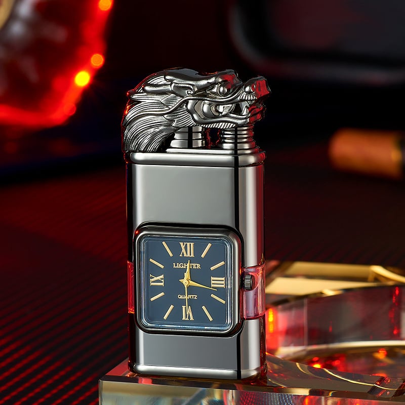 Lighter Dual Flame Adjustable Flame Quartz Watch