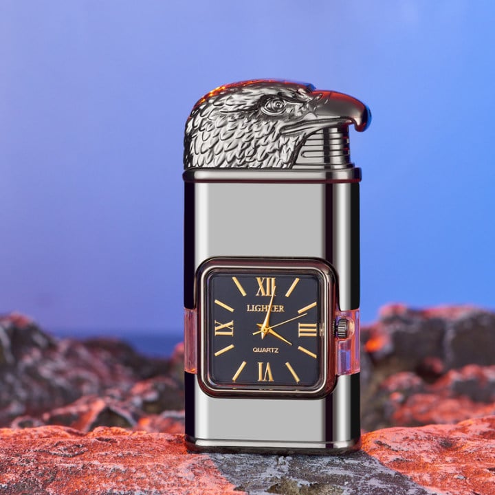 Lighter Dual Flame Adjustable Flame Quartz Watch
