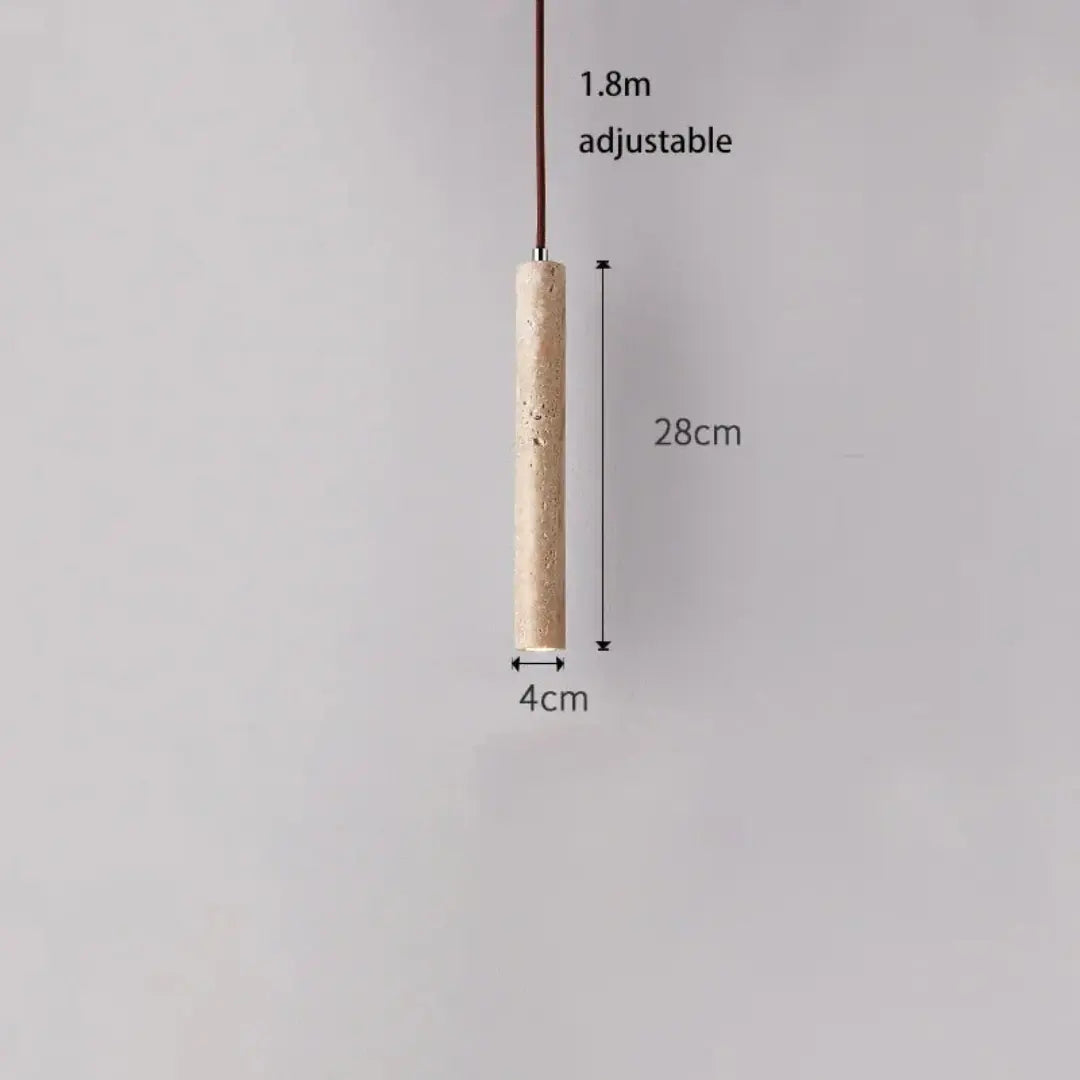 Linear Pendant Light Travertine Integrated LED 3000K Warm White