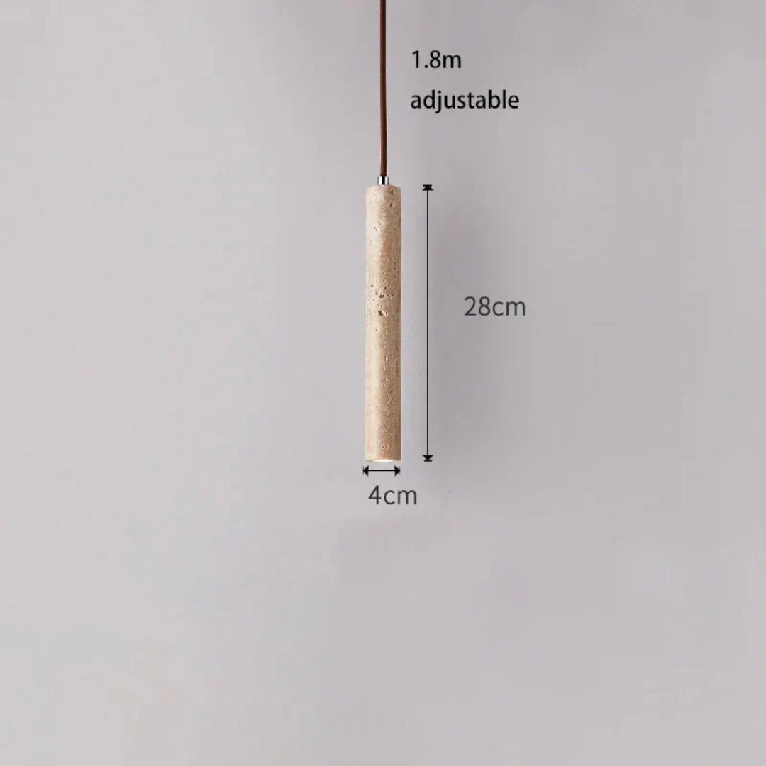 Linear Pendant Light Travertine Integrated LED Warm White
