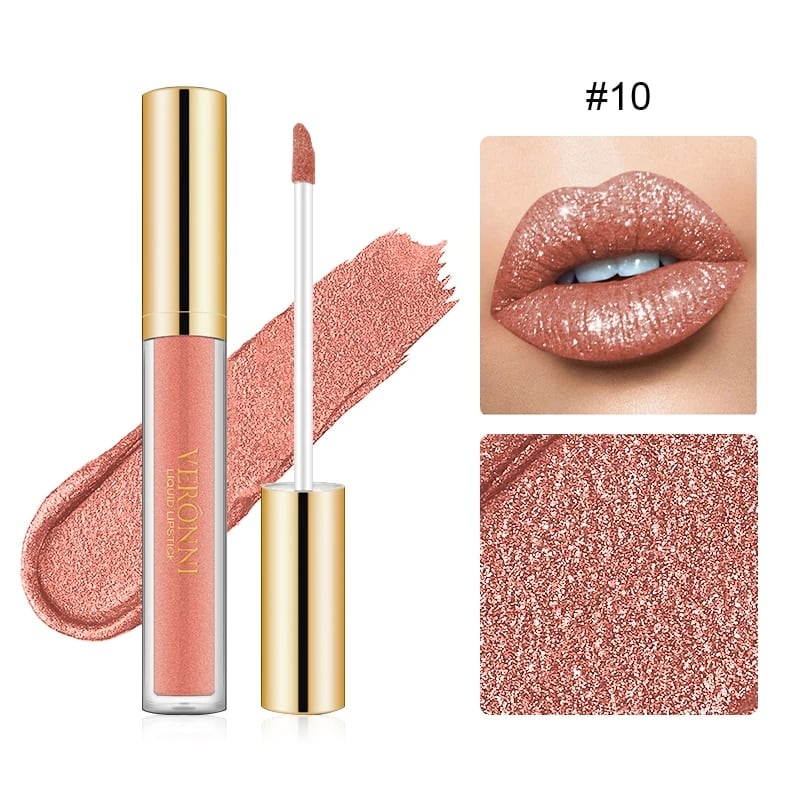 Liquid Lipstick 16-Hour Waterproof Metallic Shine
