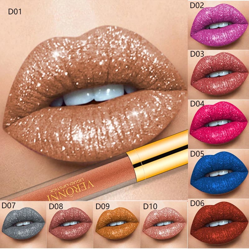 Liquid Lipstick 16-Hour Waterproof Metallic Shine