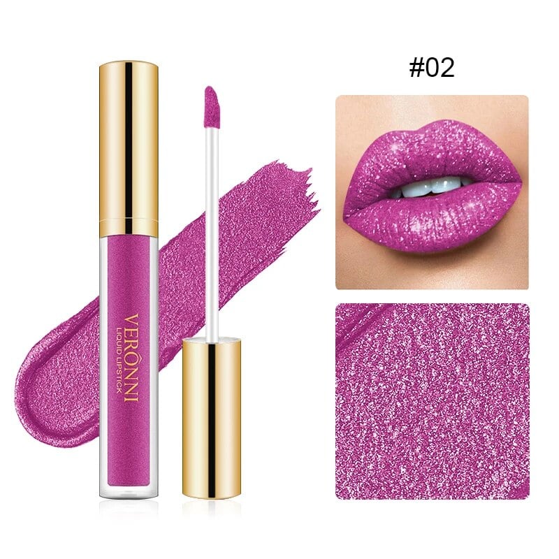 Liquid Lipstick 16-Hour Waterproof Metallic Shine