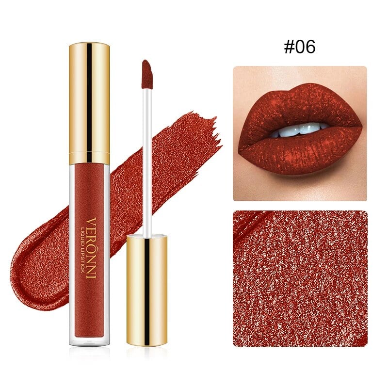 Liquid Lipstick 16-Hour Waterproof Metallic Shine