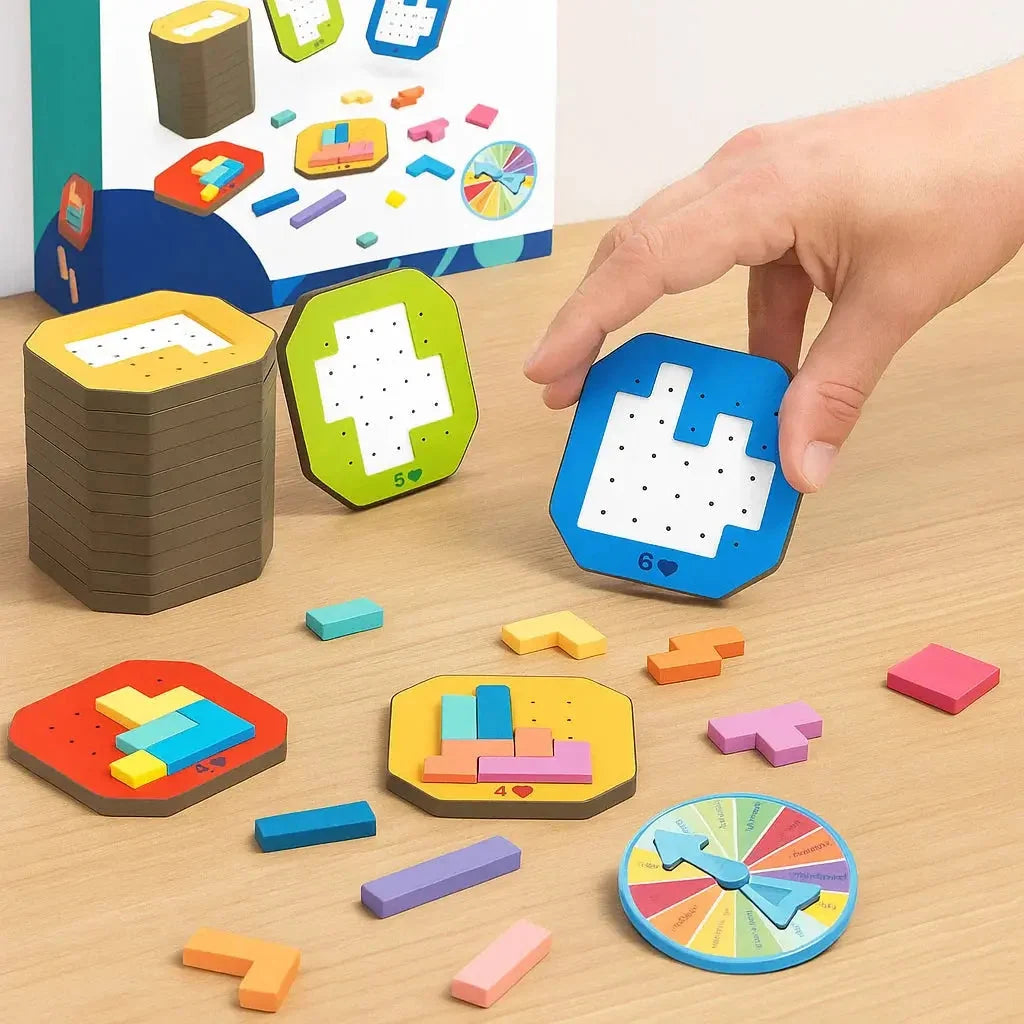 Logic Puzzle Set 108 Blocks & 20 Task Cards